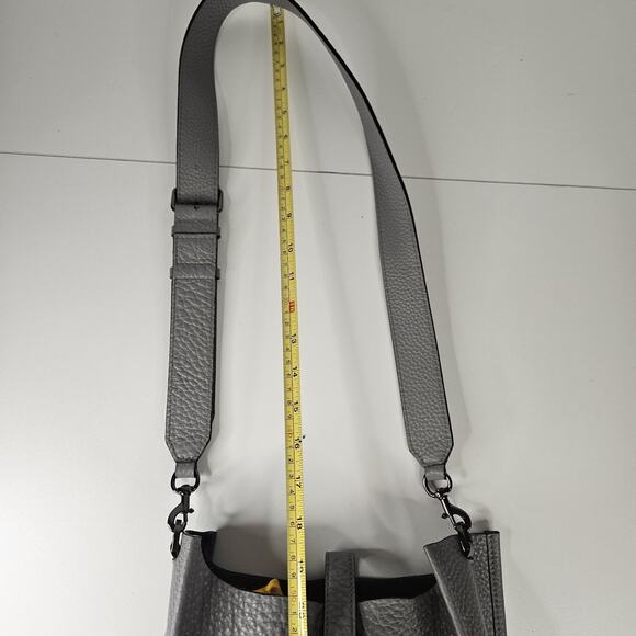 Rebecca Minkoff Unlined Feed Leather Crossbody Bag Gray Studded - Picture 13 of 13